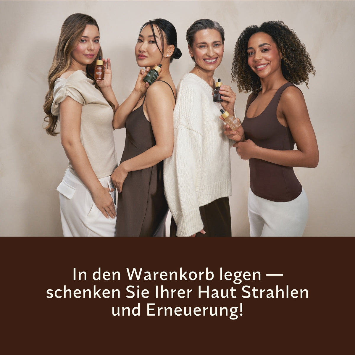 Vier Frauen mit JuniKa Natur Gesichtsseren